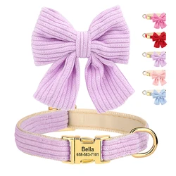 Collar personalizado de terciopelo para perro Chihuahua, ajustable