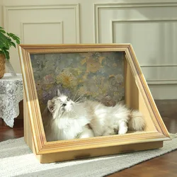 Casa-nido de cartón para gatos y perros pequeños – Refuge suave y acogedor