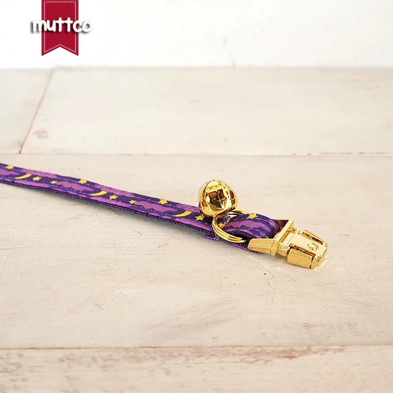 MUTTCO-collar de gato grabado al por menor, diseño independiente, estampado navideño, Luna púrpura, noche, hecho a mano, 2 tamaños, UCC222 - imagen 3