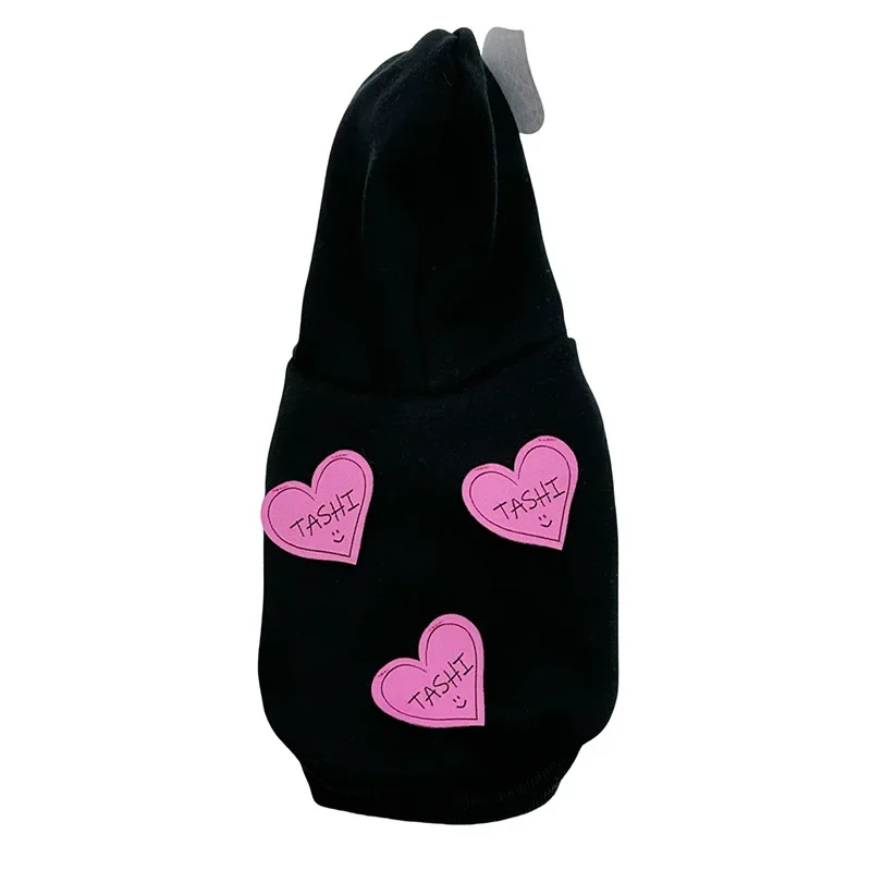 Gorro con capucha de amor para mascotas, Sudadera con capucha de felpa para perros y gatos, ropa superior, abrigo grueso y cálido para otoño/invierno, ropa para cachorros, ropa de diseñador para perros - imagen 5