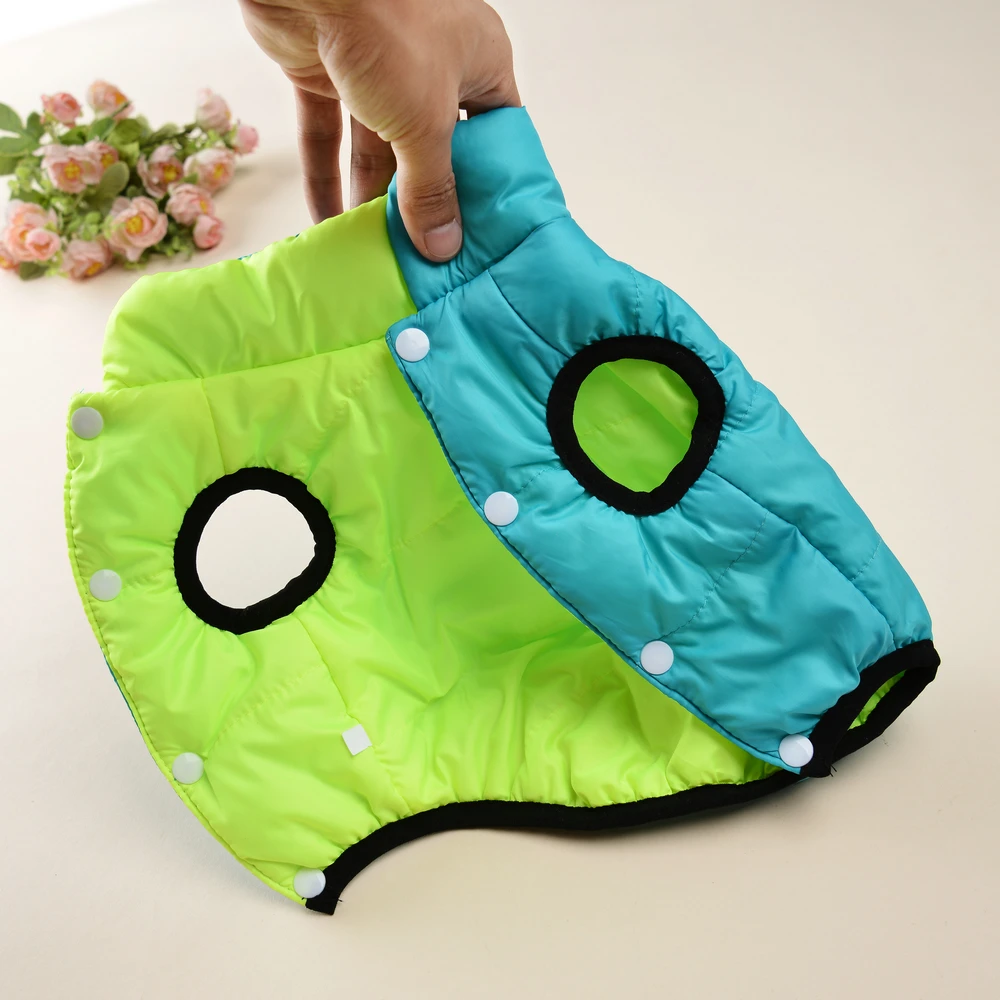 Abrigo Reversible para perros con orificio para correa para perros pequeños y grandes, chaqueta cálida de invierno para mascotas, Parka impermeable para Chihuahua Labrador Retriever - imagen 3