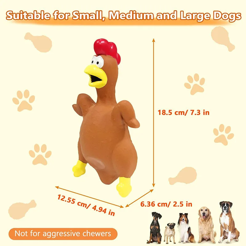 Juguete chirriante pollo para perros – Alivia dentición y estrés - imagen 5