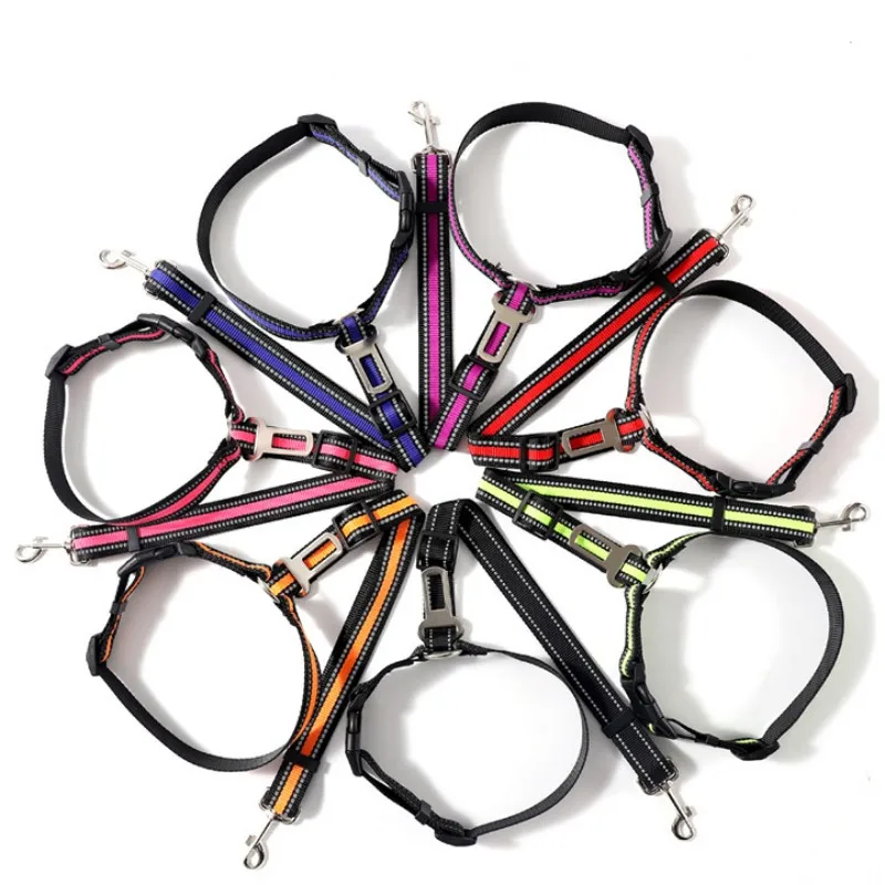 Correa de asiento ajustable para perro, correa reflectante de tracción para coche, productos para mascotas de viaje - imagen 3