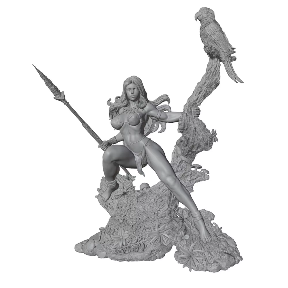 Figura de resina de guerrera femenina – Miniatura coleccionable - imagen 2
