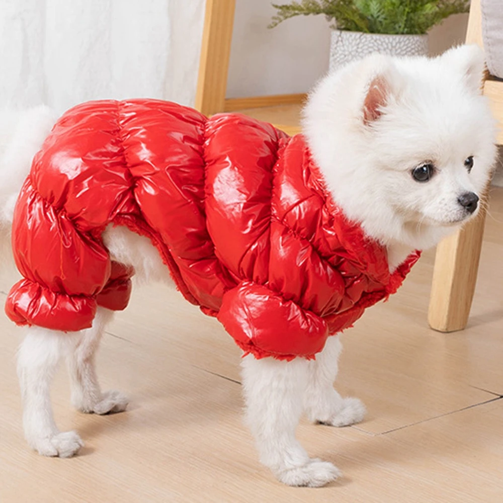 Mono de invierno para mascotas, ropa cálida impermeable para perros pequeños, chaqueta para Chihuahua, disfraces de Yorkie, abrigo Shih Tzu, trajes para mascotas - imagen 4