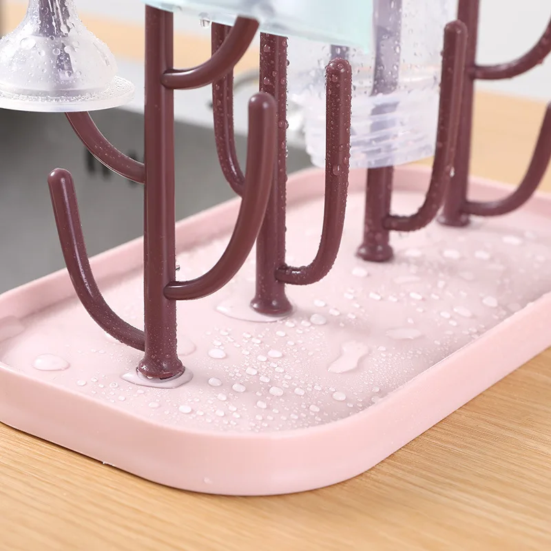 Escurridor de biberones para bebé, soporte para vaso de alimentación para pezones, estante de secado de almacenamiento, máquina de limpieza y secado de botellas - imagen 4