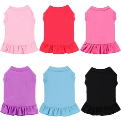 Vestido veraniego con volantes para perros mini y gatos, transpirable
