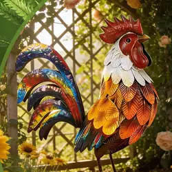 Escultura de gallo para jardín – Hierro resistente a la intemperie