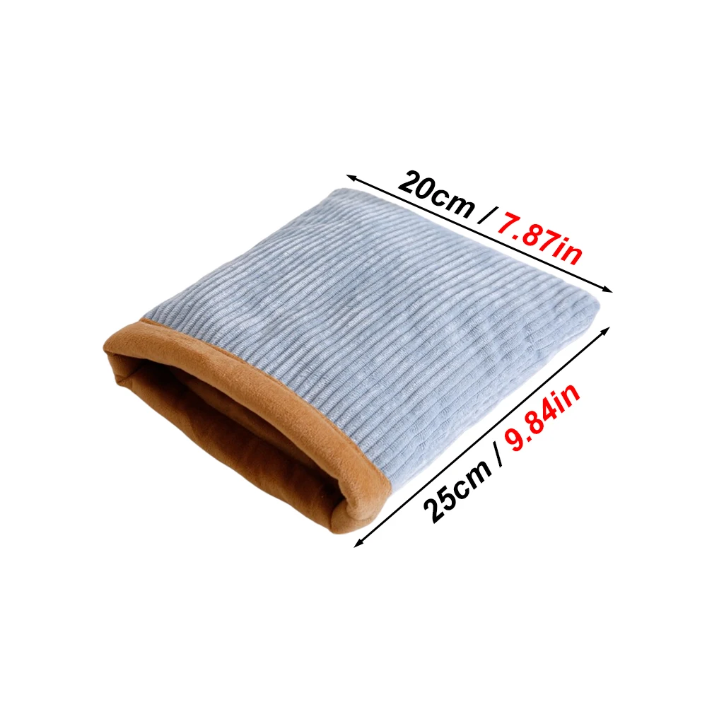 1 unidad de saco de dormir grueso con forro polar para invierno y otoño, escondite para mascotas, animales pequeños, hámster, conejillo de indias, planeador de azúcar - imagen 2