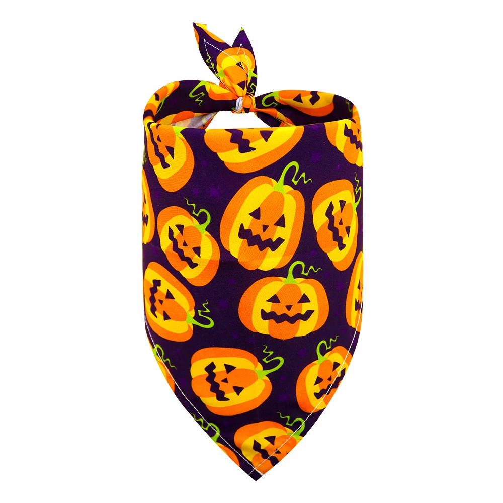 Bandanas con estampado de fiesta de Halloween para perros y gatos, triangulares ajustables, suministros para mascotas, Baberos para perros y gatos, accesorios para mascotas - imagen 4