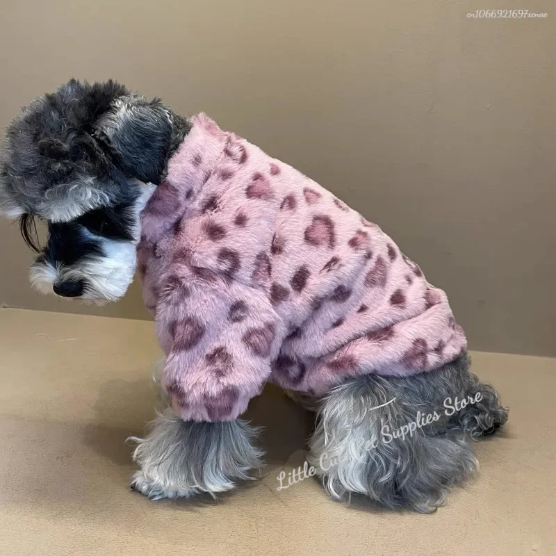 Ropa para perros mascota Otoño Invierno Frenzi Schnauzer Bichon maltés Shih gatito abrigo de piel de conejo - imagen 3