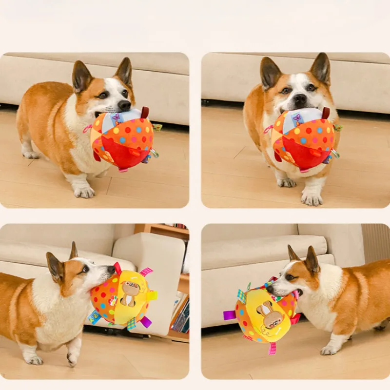 Bolas de lana suaves para perros, juguetes para chirrido, juguete interactivo para interiores, cachorro, resistente al masticable, suministros para juegos, productos para mascotas - imagen 5