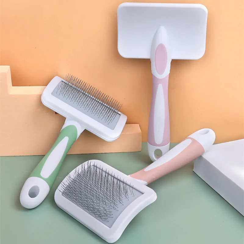 Cepillo removedor de pelo para perros, cepillo de acero inoxidable para masaje, cepillo de aseo para mascotas, Herramientas de limpieza para depilación, suministros para mascotas - imagen 5