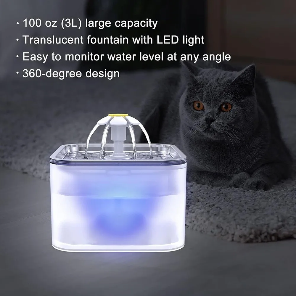 Bebedero automático para gatos y perros con circulación de agua USB - imagen 2