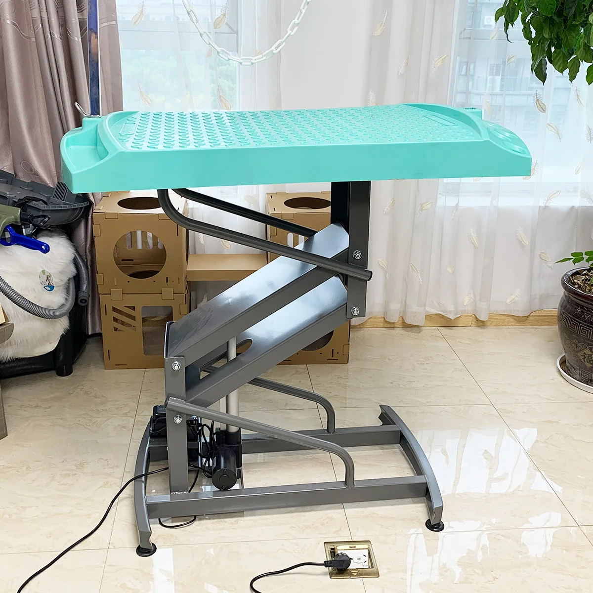 Mesa de Peluquería Plegable para Perros - Elevable, Bañera de Secado - imagen 2