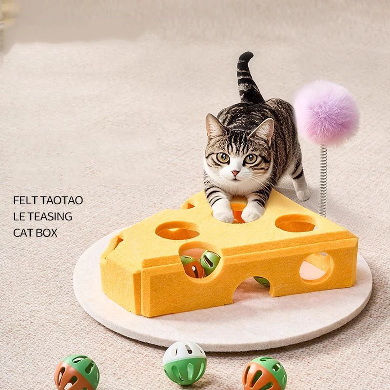 Juguetes interactivos para gatos con varita, ratón, campana y pelota - imagen 4