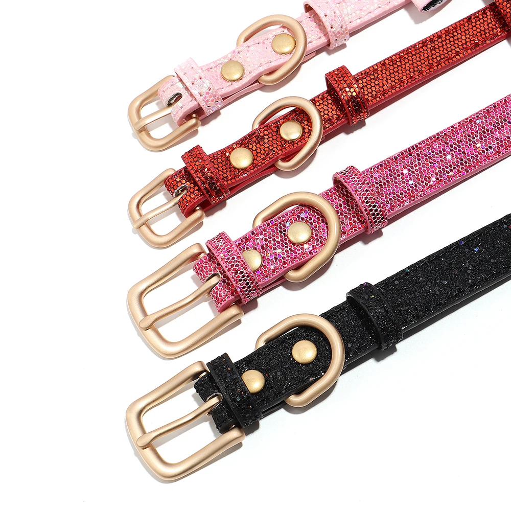 Collar de cuero ajustable con lazo para perro y gato, accesorios para perros pequeños, Chihuahua - imagen 4