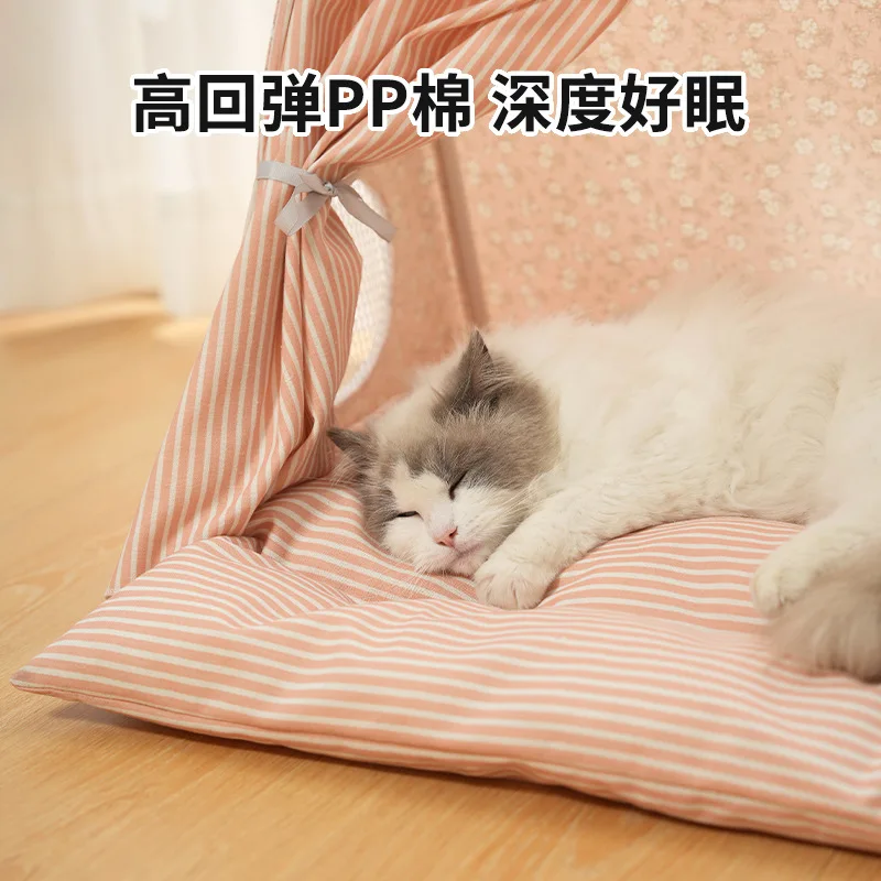Cama semicerrada para gatos y perros pequeños – Lavable y desmontable - imagen 3