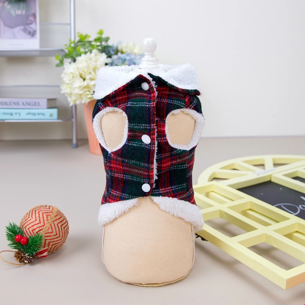 Ropa de invierno para perro, chaleco de lana de Navidad, chaqueta para perros pequeños y medianos, Bulldog Francés, cachorro, gato, abrigo con correa - imagen 5