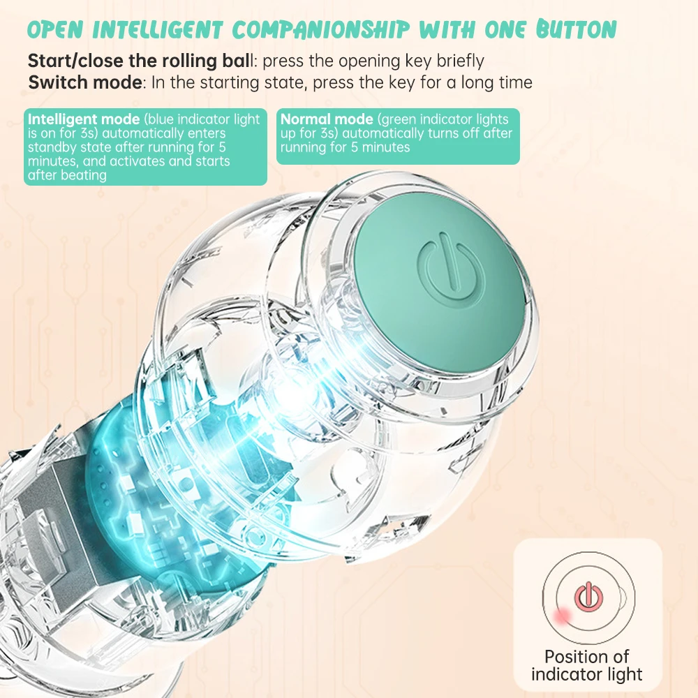 Bola rodante inteligente para gatos, juguete interactivo para mascotas, resistente a las mordeduras, eléctrico, jugar en interiores - imagen 4