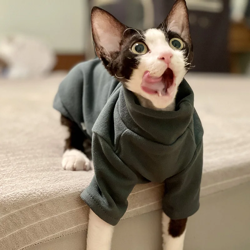 Sphynx-ropa para gatos de algodón suave para bebé, ropa para perros pequeños, disfraz de gato Cornish Devon, ropa para mascotas sin pelo, otoño e invierno