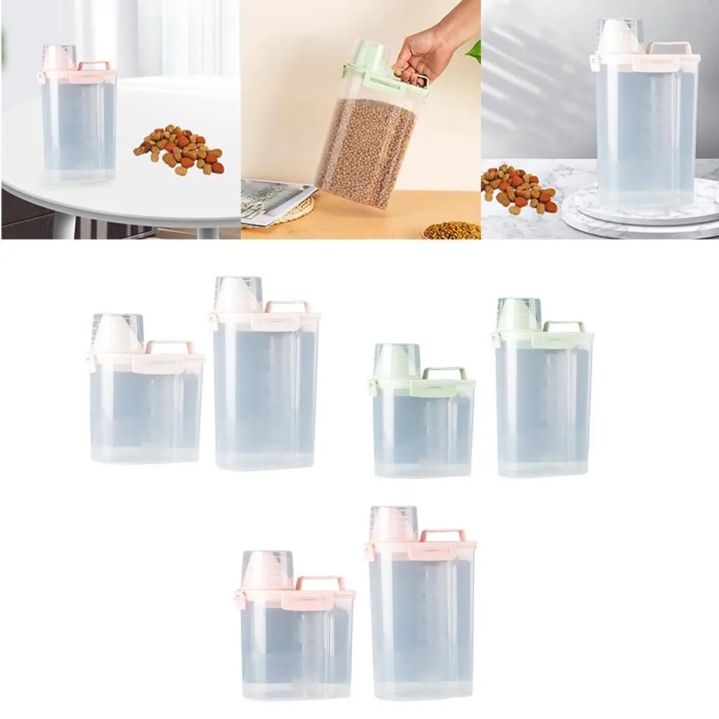 Dogs Bowl Dog Food Box with Measuring Cup Pet Feeder Bucket Pet Feed Container Food Storage Barrel Measuring Cup Sealed Barrel Dogs Bowl Dog Food Box with Measuring Cup Pet Feeder Bucket Pet Feed Container Food Storage Barrel Measuring Cup Sealed Barrel