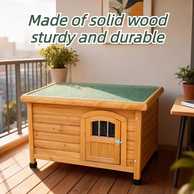 Perrera madera maciza para perro – Interior y exterior con techo abatible - imagen 3