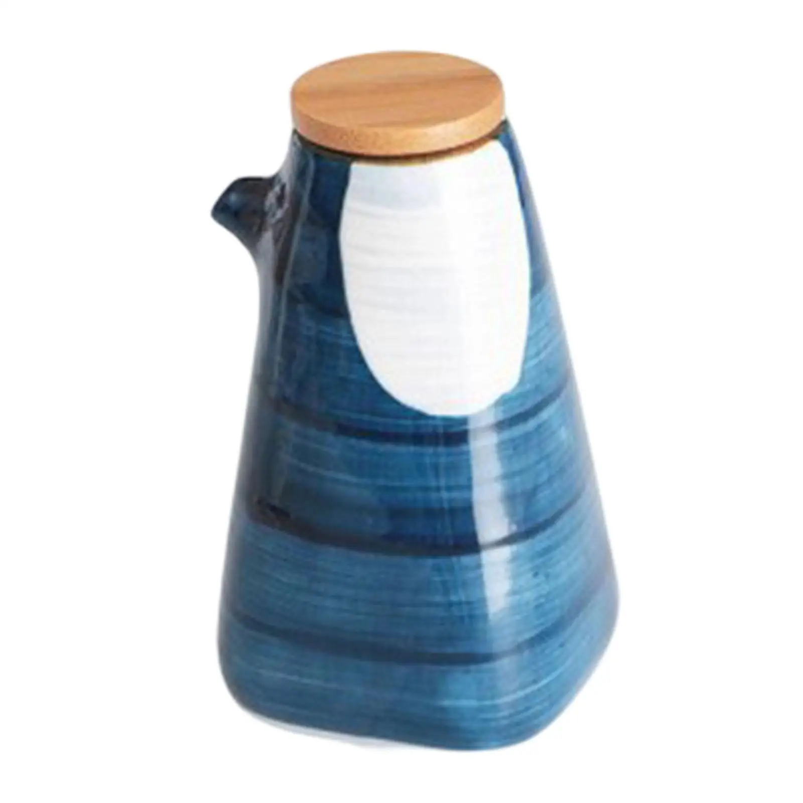 Ceramic Oil Dispenser Bottle 220ml with Lid for Soy Sauce Olive Oil Vinegar