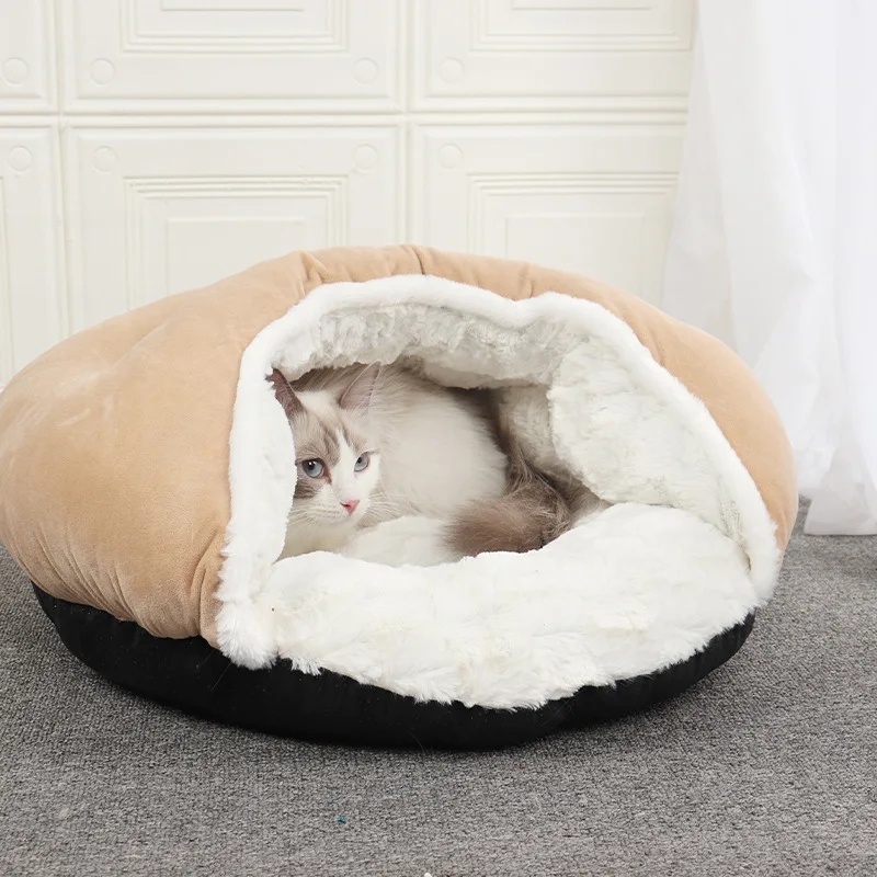 Cueva para mascotas, cama para gatos y perros pequeños, atractiva, duradera, cómoda, lavable a máquina - imagen 2