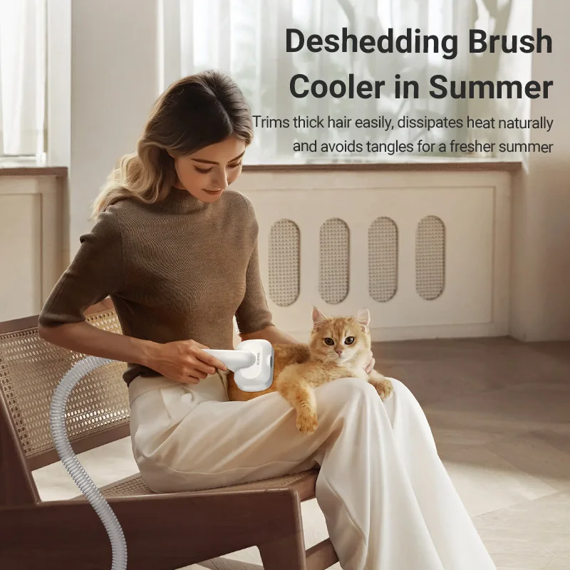 ROJECO-Kit de aspiradora multifunción para el cuidado de mascotas, aspirador doméstico portátil 5 en 1 para mascotas, gatos, perros, Kit de aseo - imagen 4