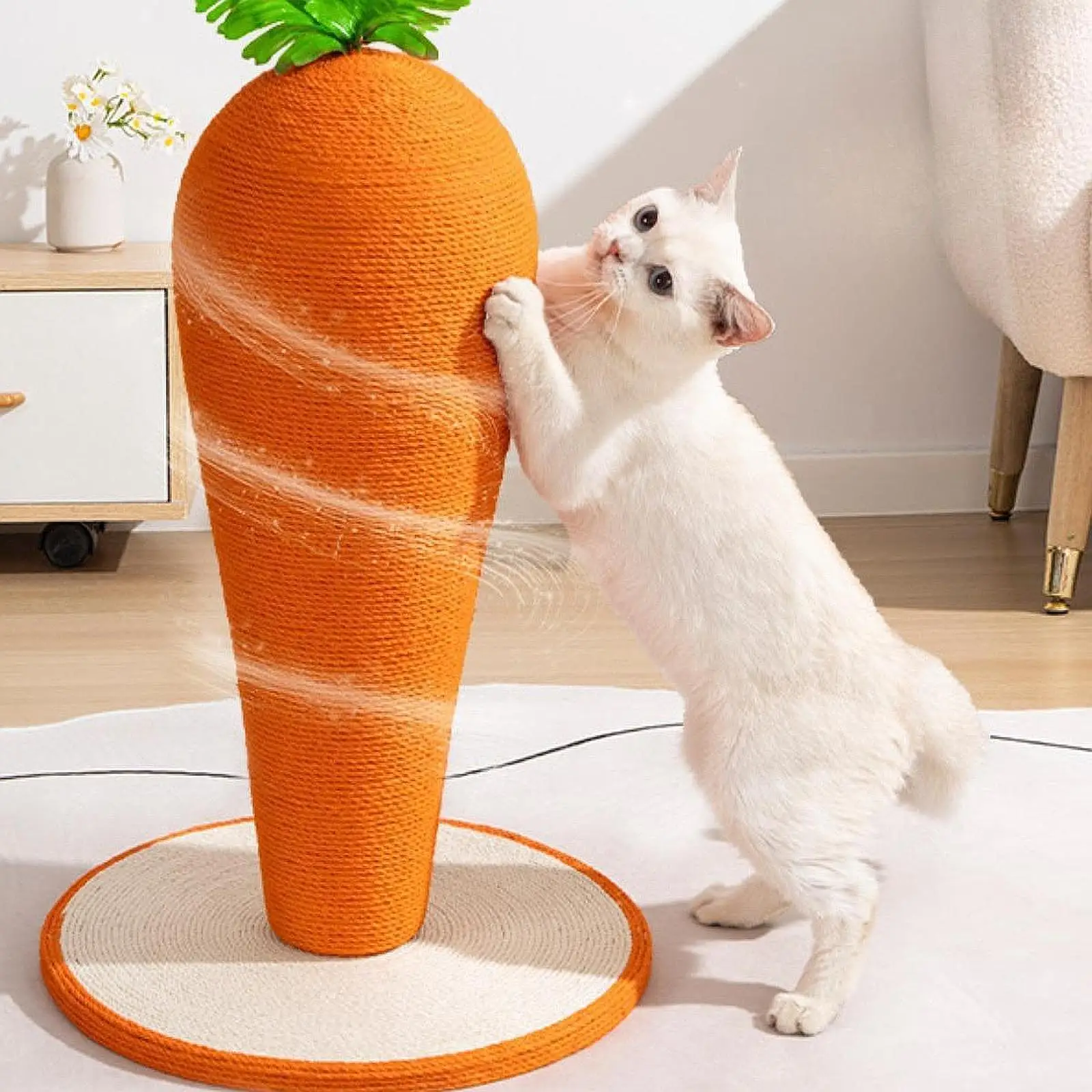 Cat Scratch Post Toy Carrot Shape Cat Climbing Tree for Exercise Resting