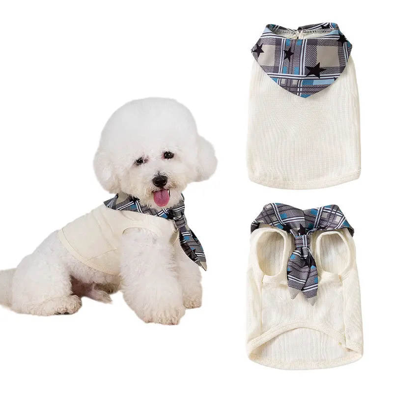 Chaleco con lazo de otoño e invierno para mascotas, traje para gatos, camisa Base para mascotas, chaleco de peluche, ropa para cachorros, ropa para perros pequeños - imagen 4