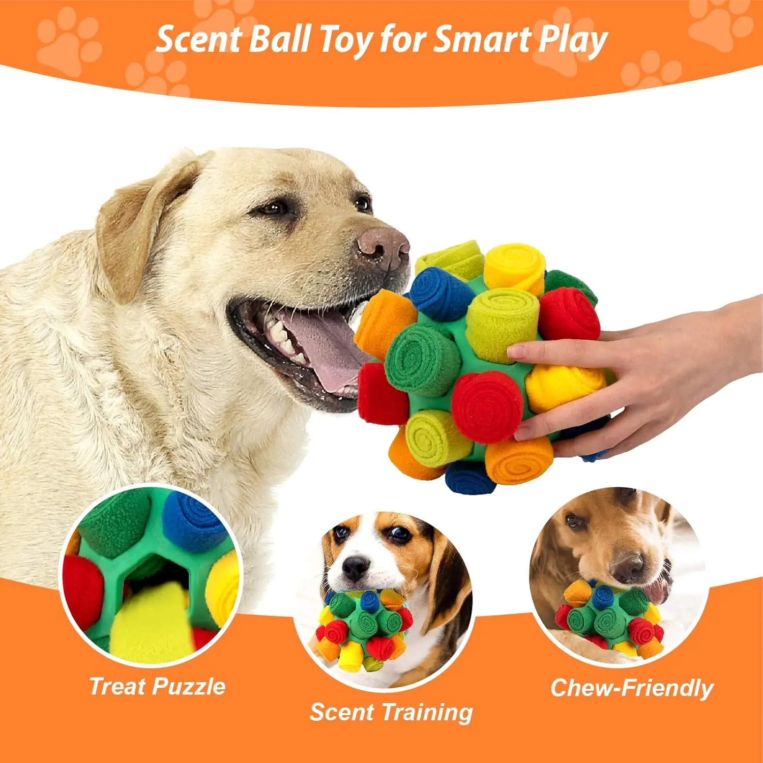 Bolas de snuffle para perros, juguete de snuffle, lavable a máquina, pelota de golpeteo para cachorros y alivio del aburrimiento - imagen 3