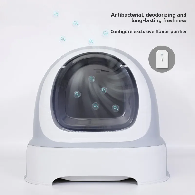 Caja de arena cerrada, cajón grande con rodillo, inodoro para gatos, desodorización inteligente, prevención de salpicaduras, orinales para gatos, productos, accesorios - imagen 5