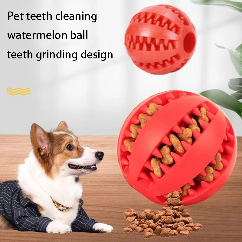 Juguetes de goma Natural para perros, juguetes para masticar para perros, Bola de limpieza dental, bola de elasticidad interactiva Extra resistente, 5cm para productos para mascotas - imagen 2