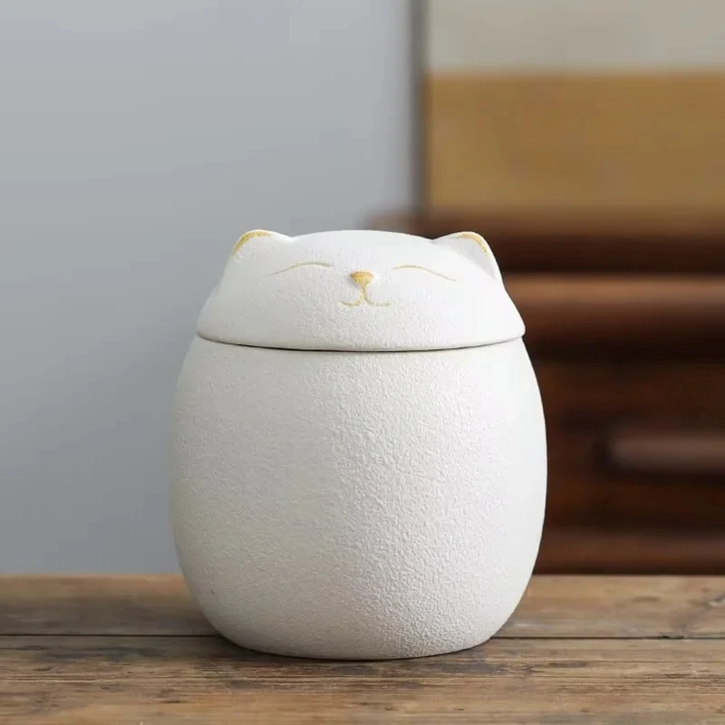 White Cat Urns