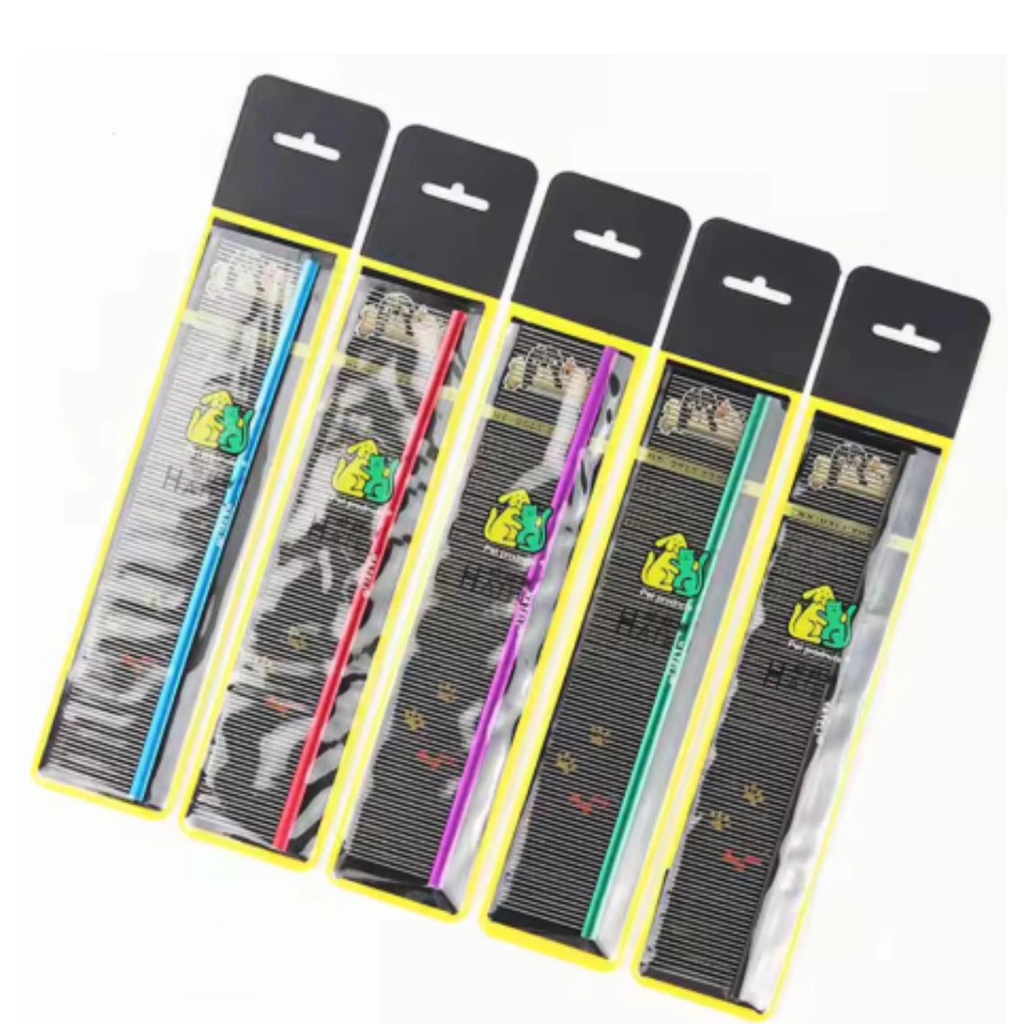 Peine de aluminio ligero para mascotas, 19cm, profesional, para el cuidado de perros y gatos, cepillo para limpiar el pelo, accesorios, 5 colores opcionales - imagen 2