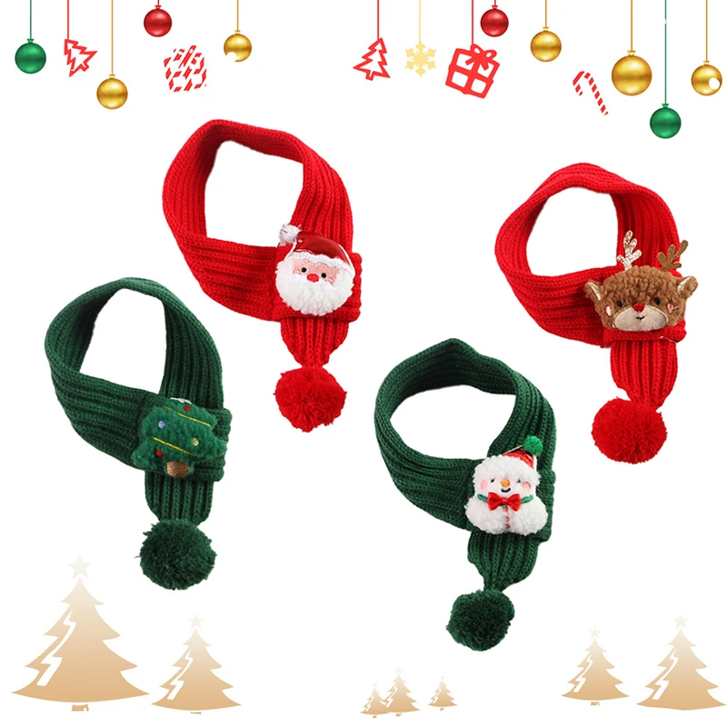 Bufanda de punto cálida para gatos, bufanda navideña de alce para mascotas, perros pequeños y medianos, Bandana para cachorros y gatitos, accesorios para gatos, invierno - imagen 5