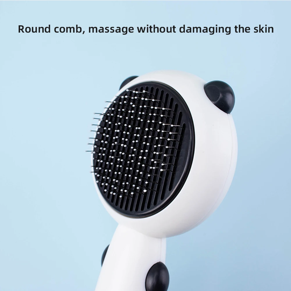 Cepillo de acero inoxidable para perros y gatos, peine de autolimpieza para quitar pelos de mascotas, accesorios para cachorros y gatitos, suministros para perros - imagen 4