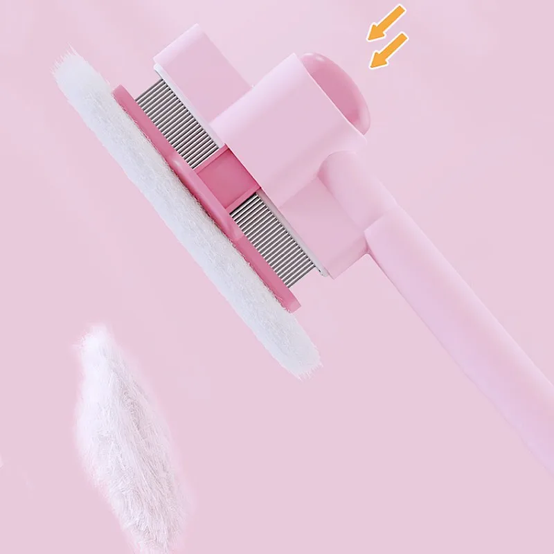 Peine para perros, cepillo de masaje para gatos, removedor de pelo para mascotas, cepillo para perros autolimpiante, peines automáticos para pelo de gato, peine para el cuidado de mascotas con apertura de nudos - imagen 5