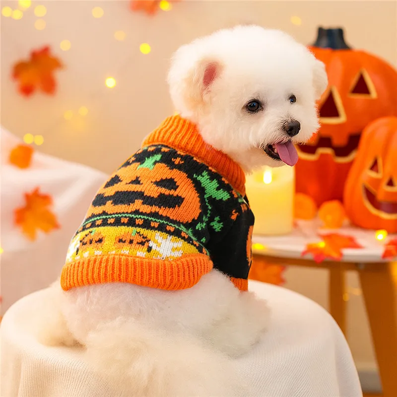 Ropa navideña para mascotas, suéter para perros, disfraz para gatos, ropa para perros pequeños, suéter para gatos, abrigo para perros, abrigo cálido de punto para mascotas para Halloween