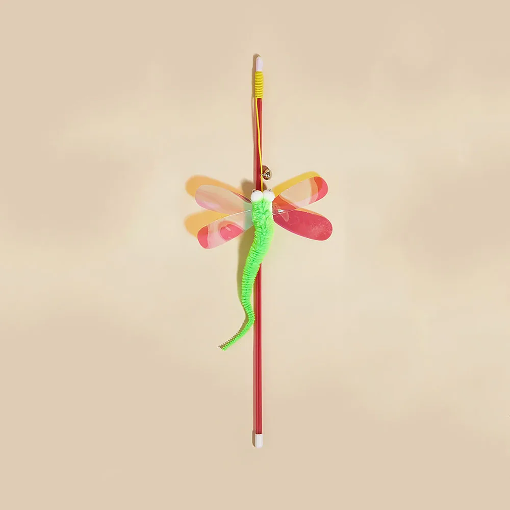 Accesorios para mascotas, palo de cosquillas para gatos, lentejuelas, ojos grandes, Libélula, juguetes interactivos, suministros para gatos, juguete interactivo para gatos - imagen 5