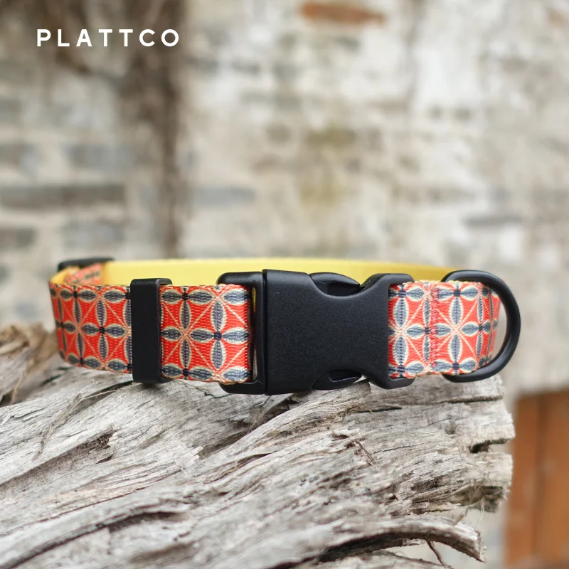 PLATTCO collares para perros medianos y pequeños únicos GOLDEN AUTUMN hebilla de plástico negro de alta calidad más hebilla de aleación de zinc 5 tamaños PDC304 - imagen 2