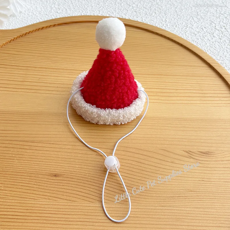 Collar navideño para gato, bufanda navideña roja para mascotas, bufanda cálida de lana verde, sombrero de Papá Noel para gato - imagen 5