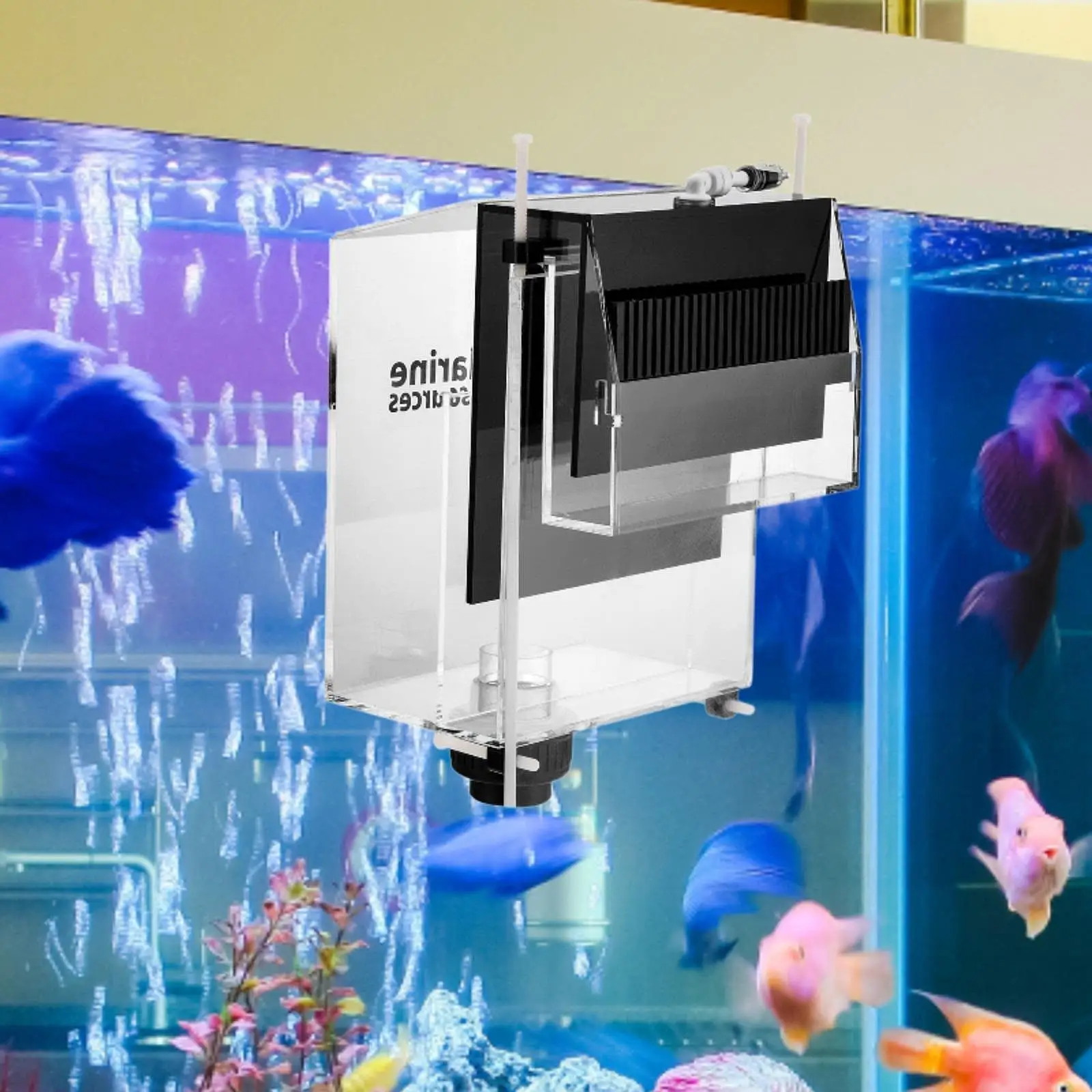 Caja de desbordamiento de sifón para acuario, accesorio de acrílico desmontable para colgar en pecera, Filtro externo, esquina, deflector de arena - imagen 4