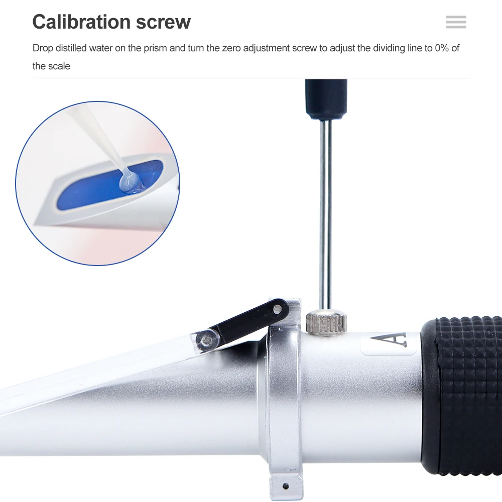 -60~0 ℃   Probador de punto de congelación anticongelante automotriz de batería refractómetro de punto de congelación de grado-50 ℃   Detección de glicol de propileno - imagen 4