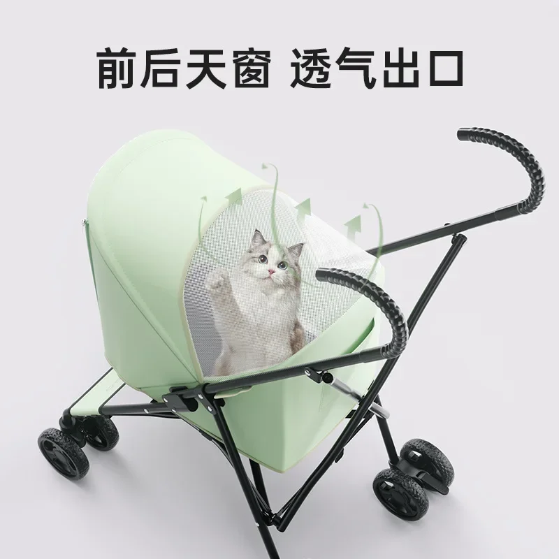 High-value Small Pet Stroller Light for Dogs To Travel Foldable Cat To Go Out Walking Dog Cart Cat Cart Pet Stroller - imagen 3