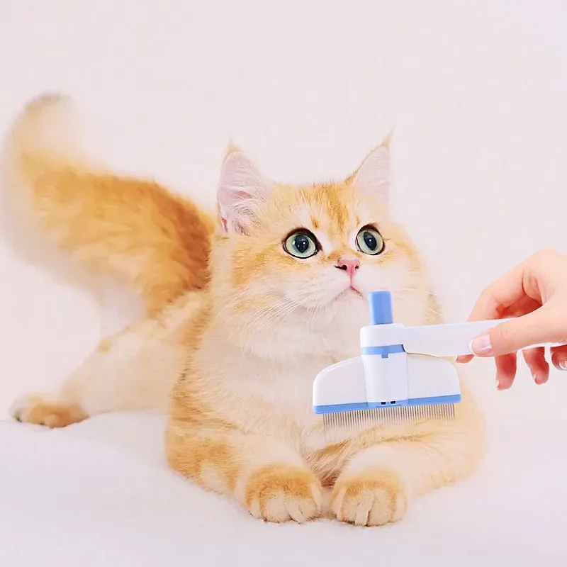 Peine para perros, cepillo ajustable para perros, removedor de pelo para mascotas con un botón, cepillo autolimpiante para gatos, peine de masaje, peines para el cuidado de perros, suministros para mascotas - imagen 5