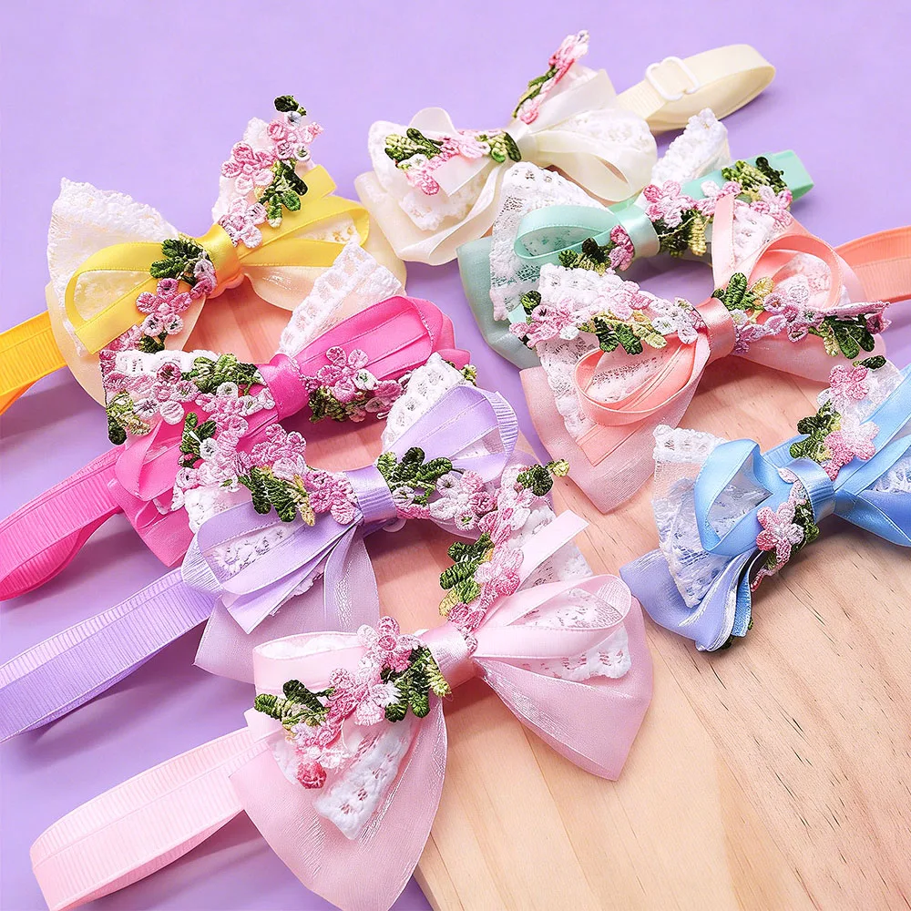 Lazo floral para collar de perro y gato – Accesorio peluquería - imagen 2