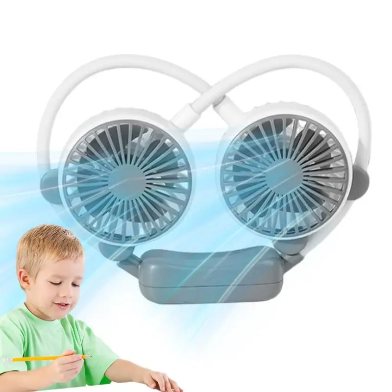 Ventilador portátil ajustable de 2 velocidades, dispositivo Personal recargable por USB, plegable, para cuello